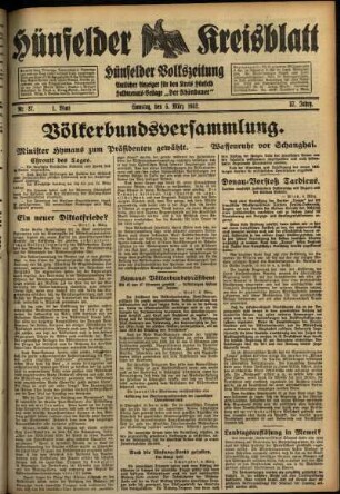 Erste Ausgabe vom Samstag, den 05. März 1932.