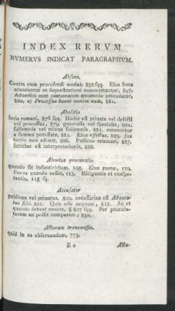 Index Rerum Numerus Indicat Paragraphum