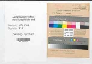 Entnazifizierung Bernhard Fuenfzig , geb. 29.08.1912 (Kriminalbeamter)