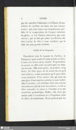 Utilité de la Géognosie