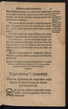 Folget jetzt das V. Hauptstück.