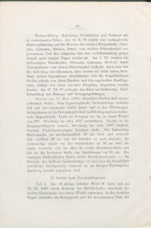 II. Defekt nach Fascienphlegmone.
