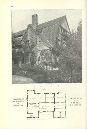 Landhaus Springer in Wannsee ; Grundriss des Obergeschosses