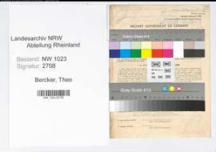 Entnazifizierung Theo Bercker , geb. 26.06.1904 (Verleger)