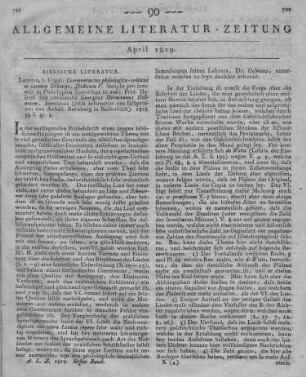 Hollmann, G. H.: Commentarius philologico-criticus in carmen Deborae Judicum V. Leipzig: Vogel 1818
