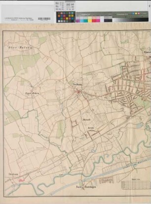 Bockum-Hövel (Hamm) Ortsplan 1925 1 : 5000 93 x 140 farb. Druck: Bogdan Gisevius, Berlin Amtsbaumeister B Nr. 1220