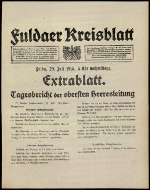 Ausgabe vom Donnerstag, den 29. Juli 1915.