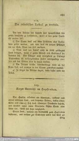 102. Den inländischen Tabak zu veredeln