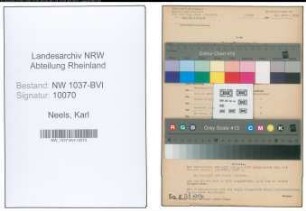 Entnazifizierung Karl Neels , geb. 27.10.1893 (Polizeibeamter)