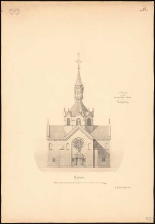 Evangelische Kirche, Langenberg 1. Projekt: Ansicht