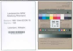 Entnazifizierung Wilhelm Leismann , geb. 10.03.1884 (Vorarbeiter)