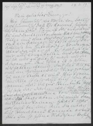 Brief von Irma Klimsch an Gerhart Hauptmann