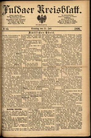 Ausgabe vom Dienstag, den 21. Juli 1896.