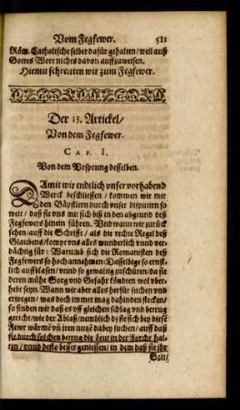 Der 13. Artickel/ Von dem Fegfewer.