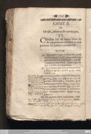 Caput II. De Christo, salutis nostrae principio.