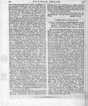 Schwarz, J. L.: Denkwürdigkeiten aus dem Leben eines Geschäftsmannes, Dichters und Humoristen. Herausgegeben v. J. L. Schwarz. Leipzig: Kollmann 1828