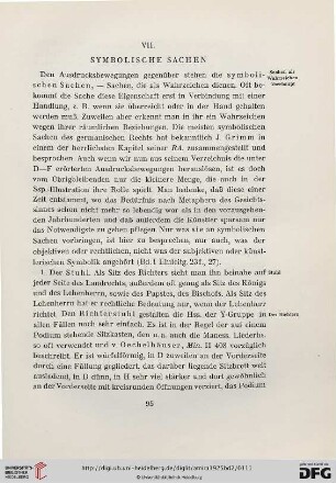 VII. Symbolische Sachen