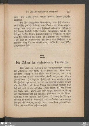 XX. Die Ockerarten verschiedener Fundstätten