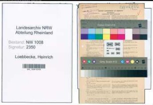 Entnazifizierung Heinrich Loebbecke , geb. 14.08.1895 (Schlosser)