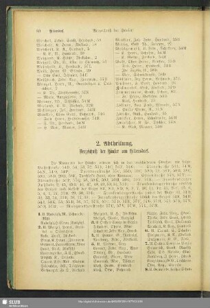 2. Abtheilung. Häuserbuch : 2. Abtheilung. Verzeichniß der Häuser von Hilbersdorf
