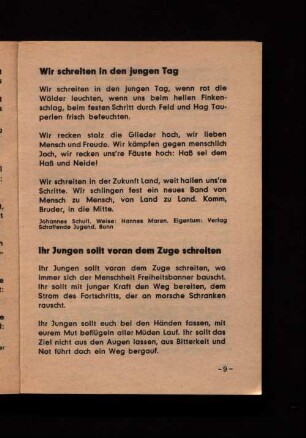 Wir schreiten in den jungen Tag