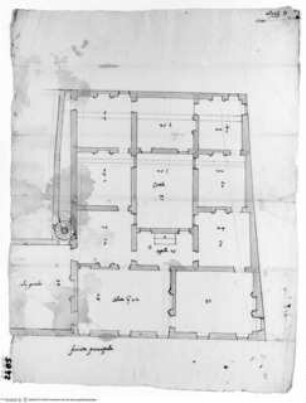 Rom, Fontana di Trevi, Palazzo Cesi-Poli, Grundriss des zweiten Obergeschosses