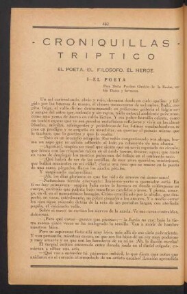 Croniquillas tríptico : Ep poeta, el filósofo, el heroe