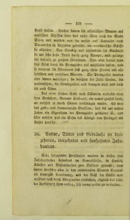 36. Cultur, Sitten und Gebräuche im dreizehnten, vierzehnten und funfzehnten Jahrhundert