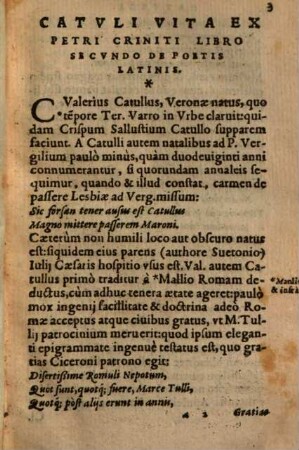 Catullus, Tibullus, Propertius : Item Corn. Galli fragmenta