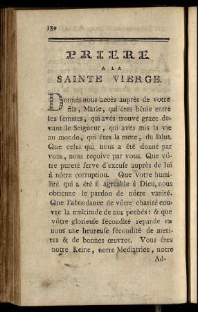 Priere A La Sainte Vierge.