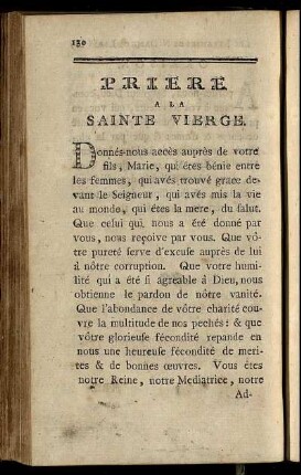 Priere A La Sainte Vierge.