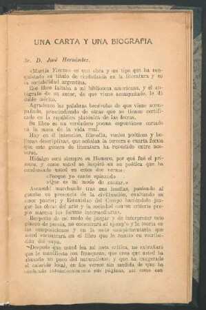 Una carta y una biografía