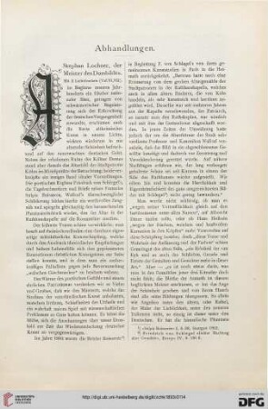 Stephan Lochner, der Meister des Dombildes