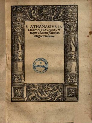 Athanasius in librum Psalmorum