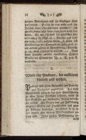 2. Winke für Prediger, die aufklären können und wollen