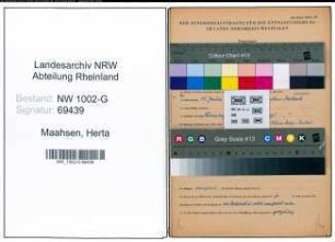 Entnazifizierung Herta Maahsen, geb. 27.02.1899 ()