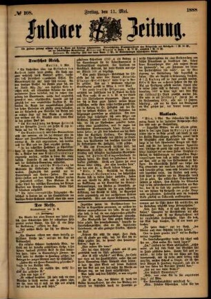 Ausgabe vom Freitag, den 11. Mai 1888.