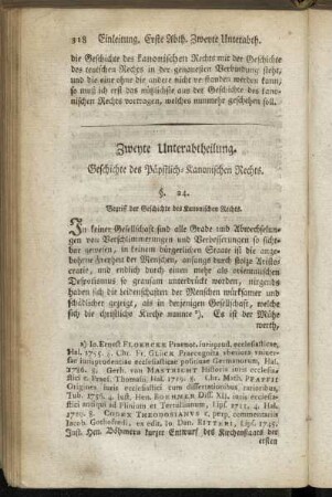 Zweyte Unterabtheilung. Geschichte des Päbstlich-Kanonischen Rechts.