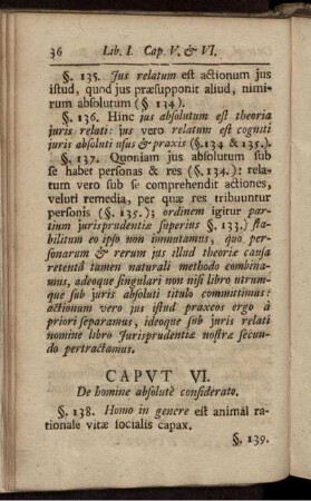 Caput VI. De homine absolute considerato