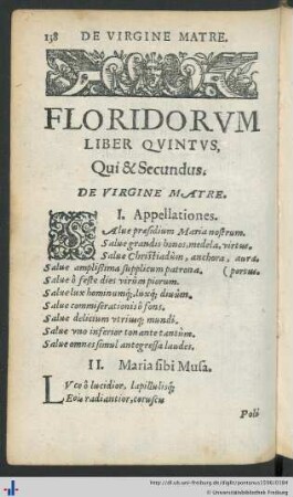 Liber Quintus: De Virgine Matre Liber Secundus