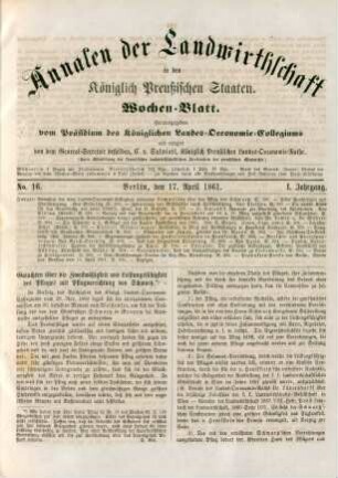No. 16. Berlin, den 17. April 1861. I. Jahrgang.