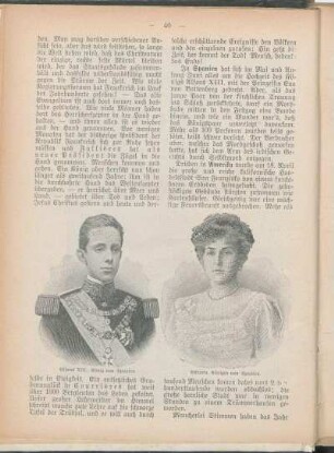 Alfons XIII., König von Spanien. Viktoria, Königin von Spanien.
