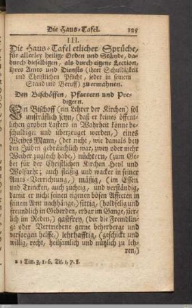 III. Die Haus-Tafel.