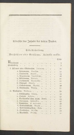 Uebersicht des Inhalts des dritten Bandes.