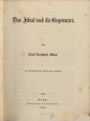 Das Ideal und die Gegenwart