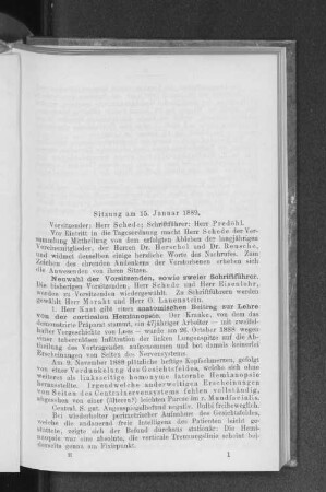 Sitzung am 15. Januar 1889.