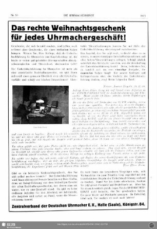 Das rechte Weihnachtsgeschenk für jedes Uhrmachergeschäft