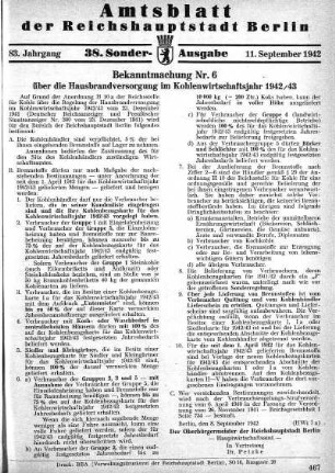 38. Sonder-Ausgabe, 11. September 1942