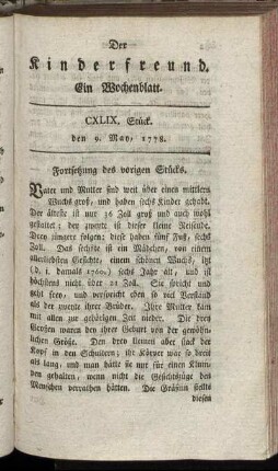 CXLIX. Stück, den 9. May, 1778