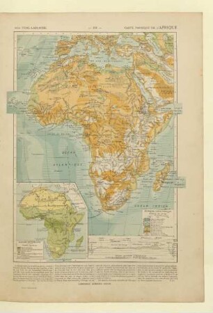 Carte physique de l'Afrique